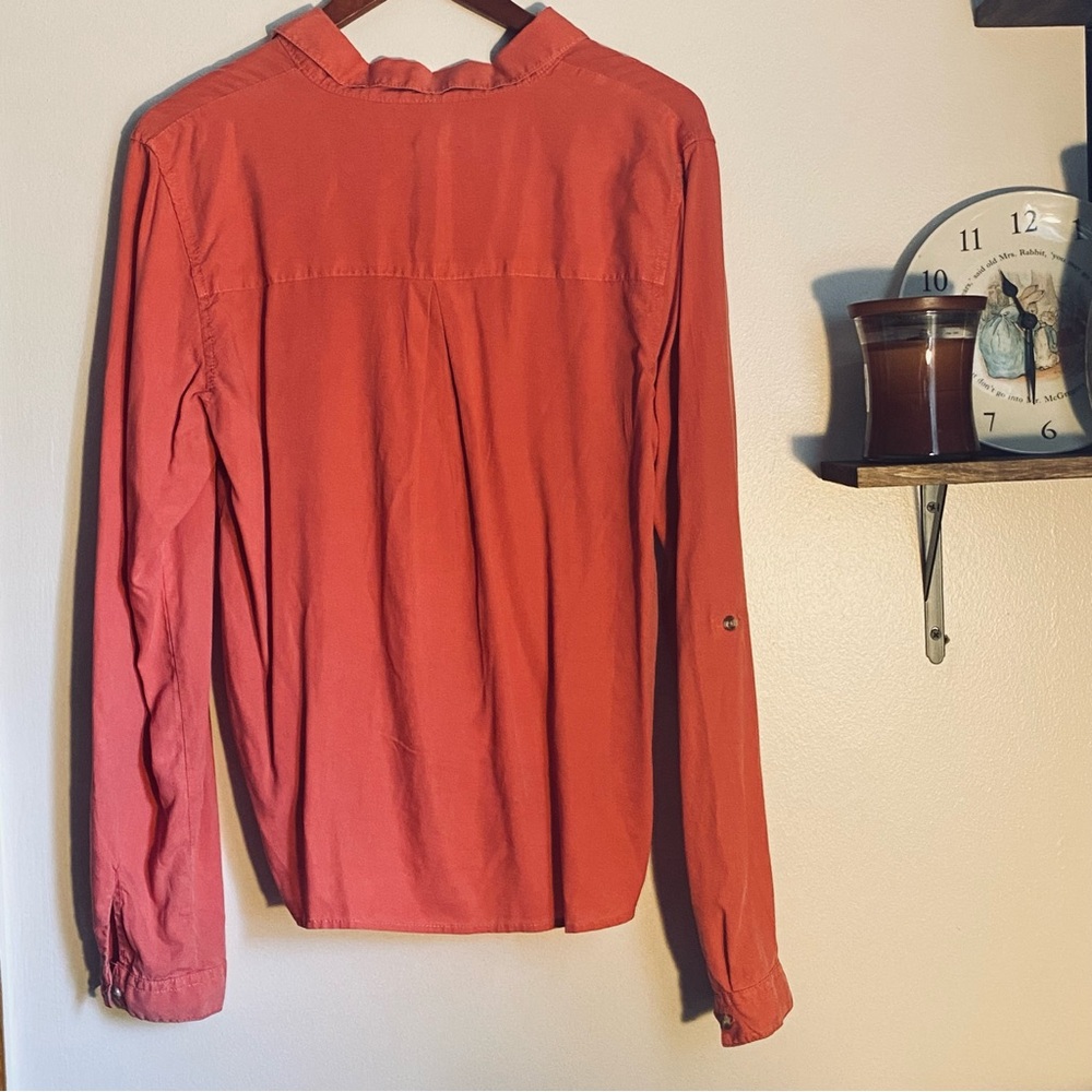 Cinnamon Colored Lightweight Collared Button Down… - image 6